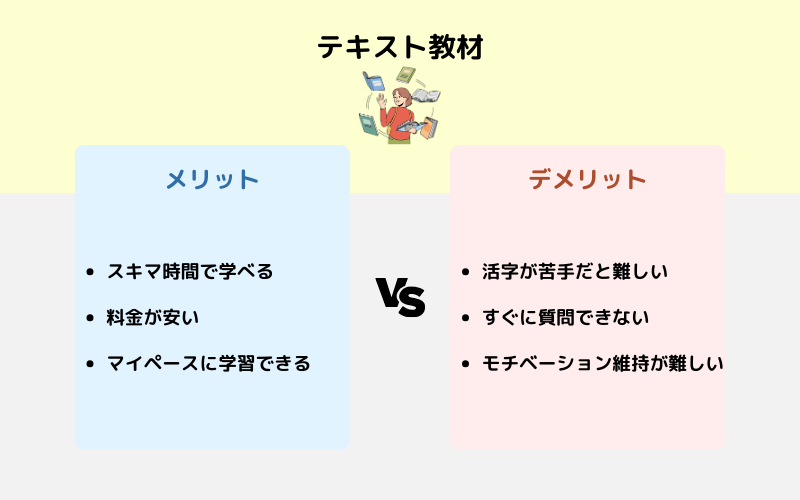テキスト教材のメリット・デメリット